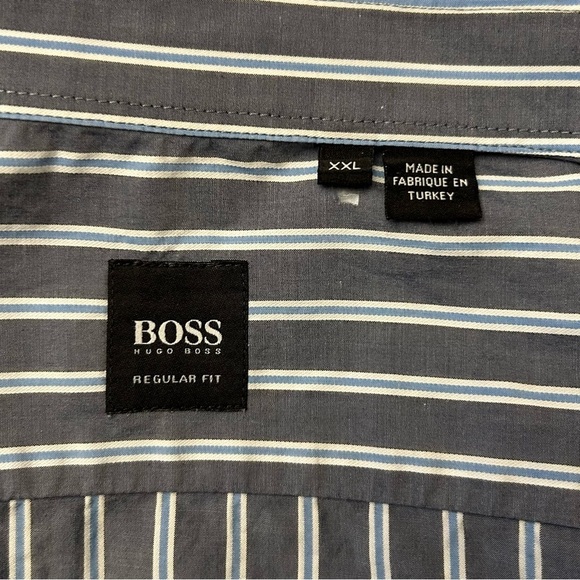 BOSS HUGO BOSS Men's Gray Striped Shirt XXL regular - Picture 3 of 10